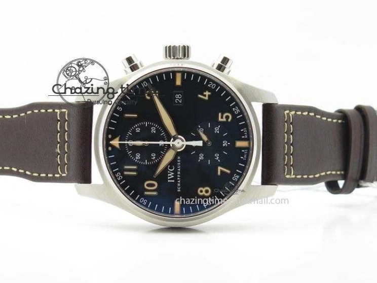 MIROTIME 0601 Pilot Chrono SS IW387808 CF3 ZF 1:1 Best Edition On Brown Leather Strap A Soft 7328